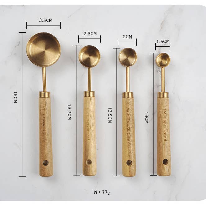Gold Stainless Steel Measuring Cups Set