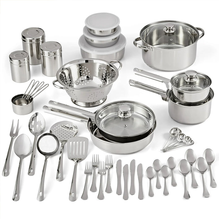 Steel Cookware and Kitchen Combo Set