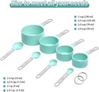 8-Piece Green Measuring Cups & Spoons Set stainless Steel Handle BAKING COOKING